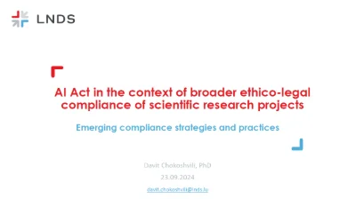 AI Act in the context of broader ethico-legal compliance of scientific research projects